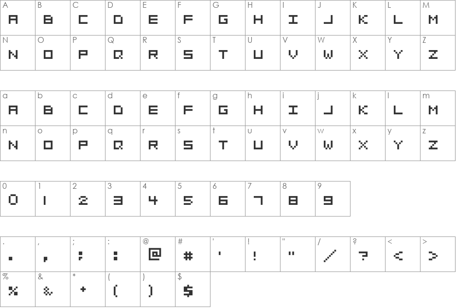 5x5 font character map preview
