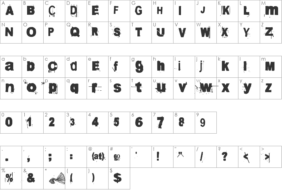 60sekuntia font character map preview