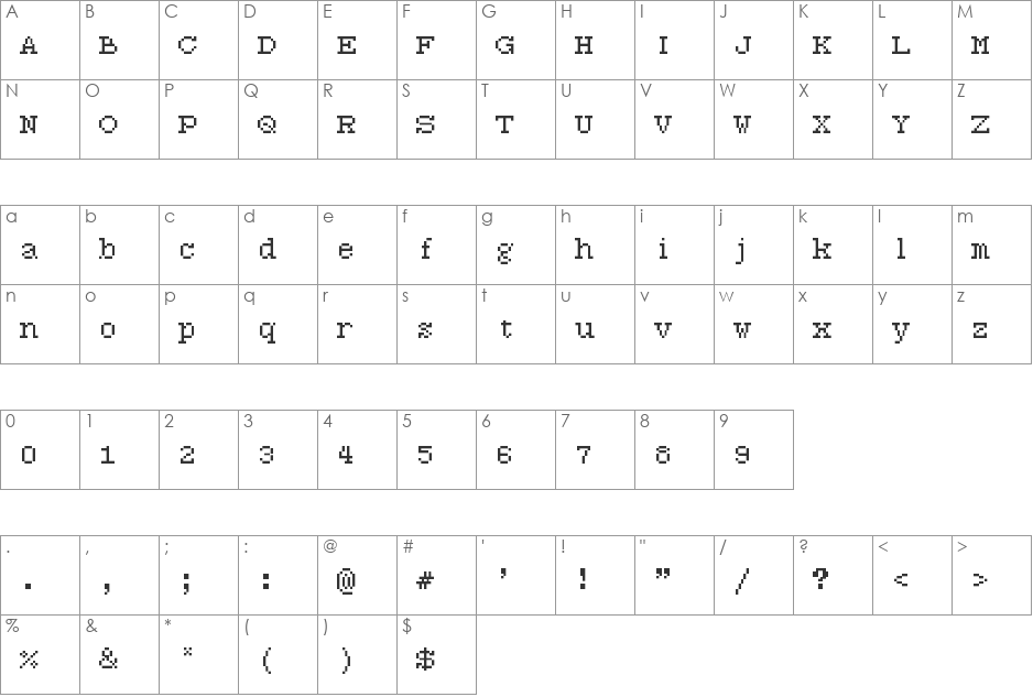 7:12 Serif font character map preview