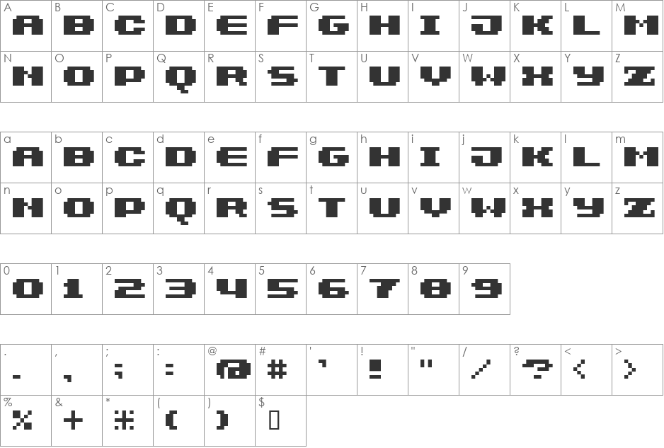 7px3bus font character map preview