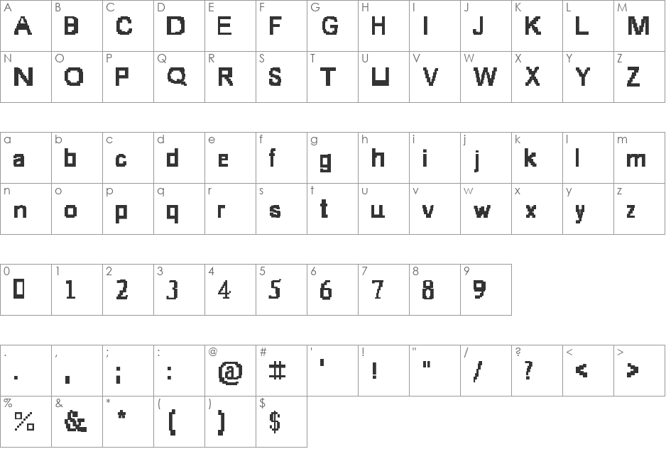 8-bit font character map preview