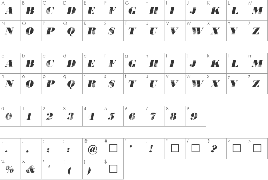 806 Typography font character map preview