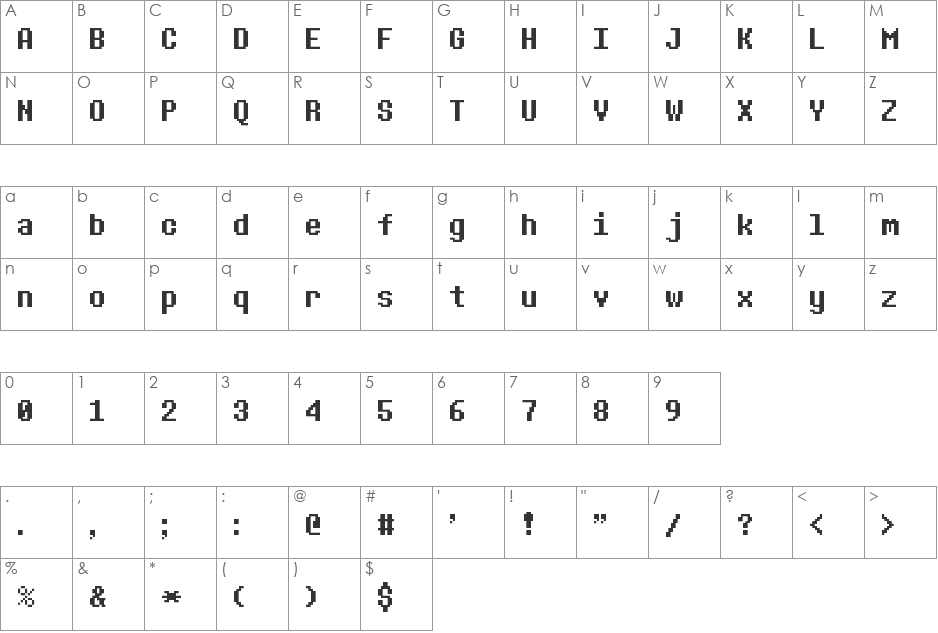 8bitoperator JVE font character map preview