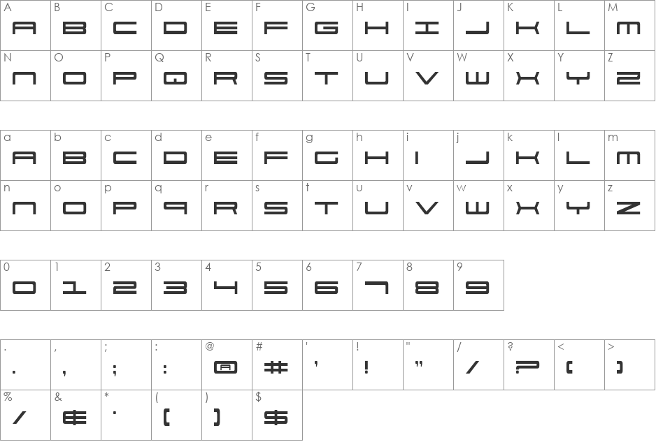 911 Porscha Laser Italic font character map preview