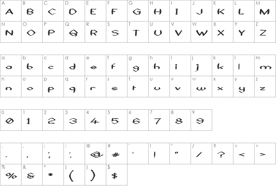 Black Sheaf font character map preview