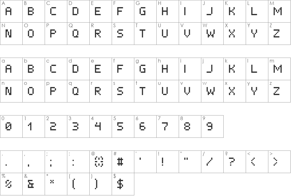 [-XEN-] font character map preview
