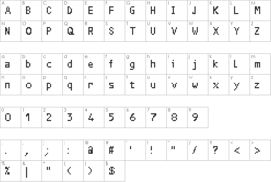 [.ocr-b.pxl8.] font character map preview