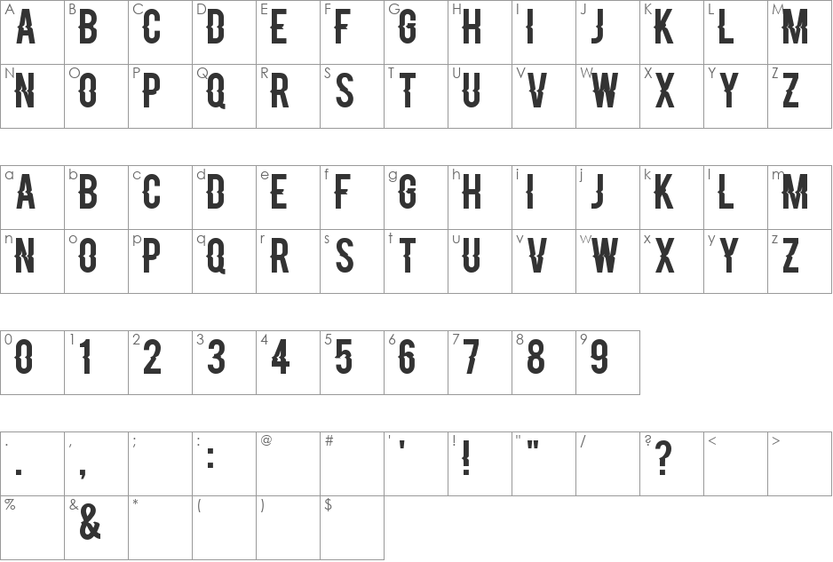 Blacklisted font character map preview