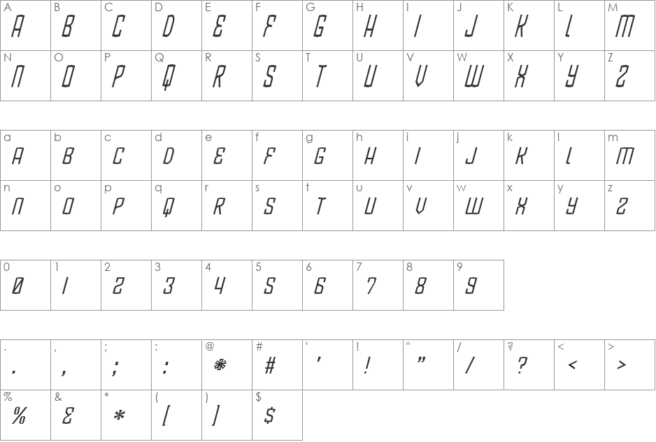 BlamDude BB font character map preview