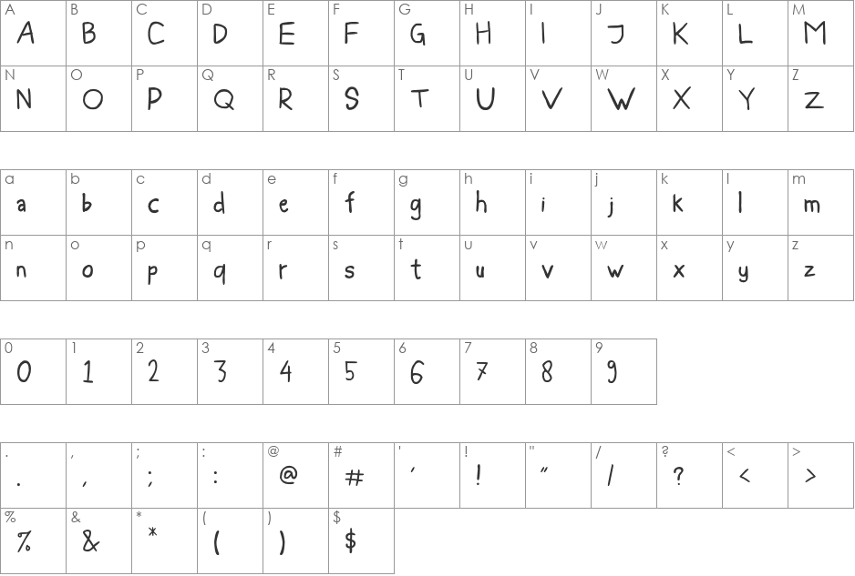 Blee Guys ES font character map preview