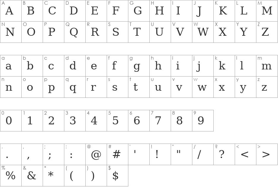 ae_Nagham font character map preview