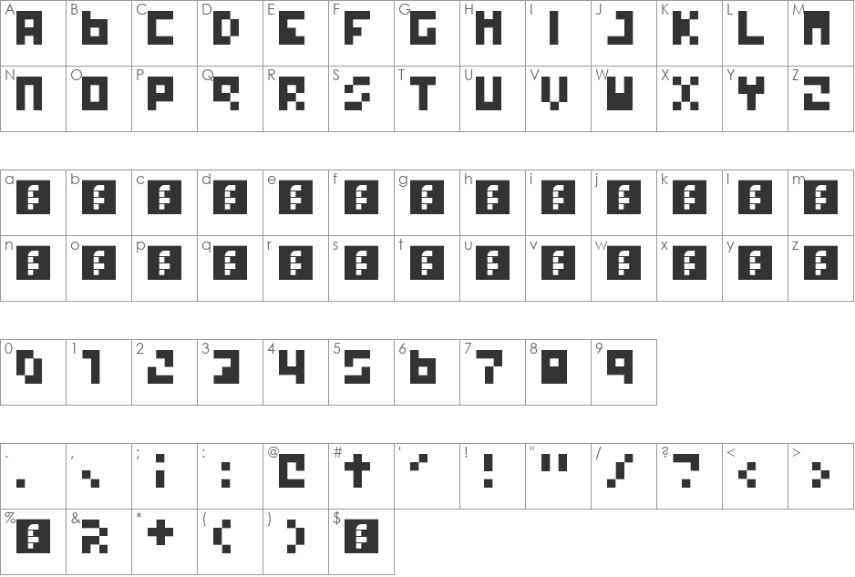 blockfont font character map preview