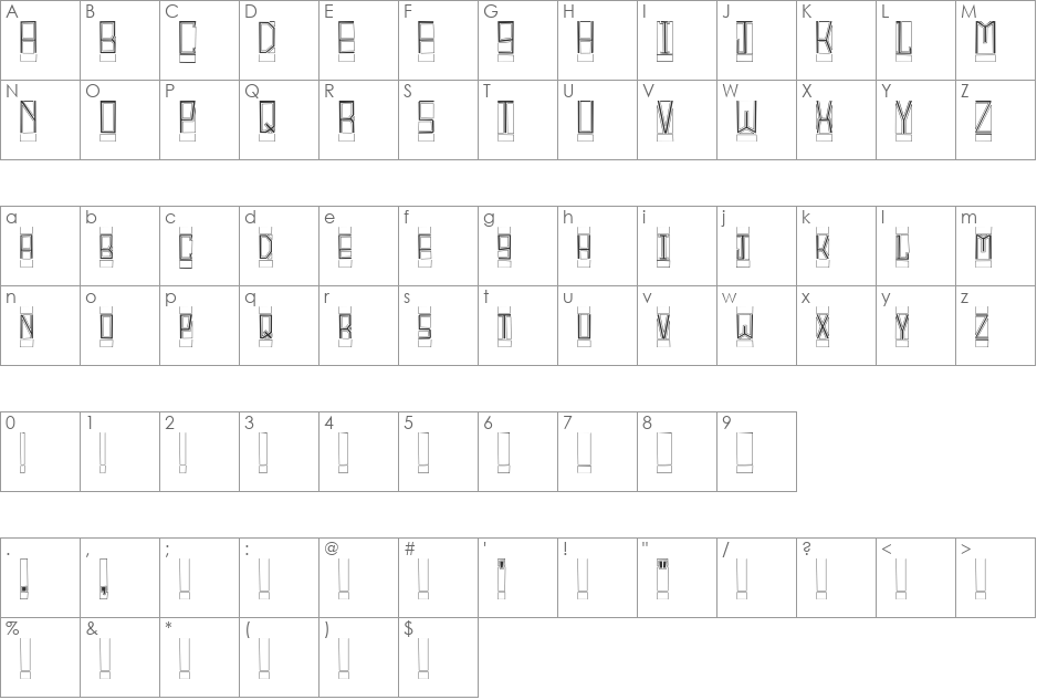 BlockTitling font character map preview