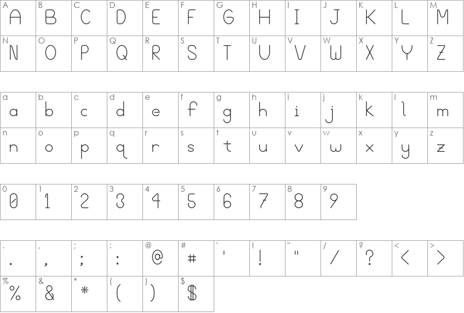 BloomingGroveBold font character map preview