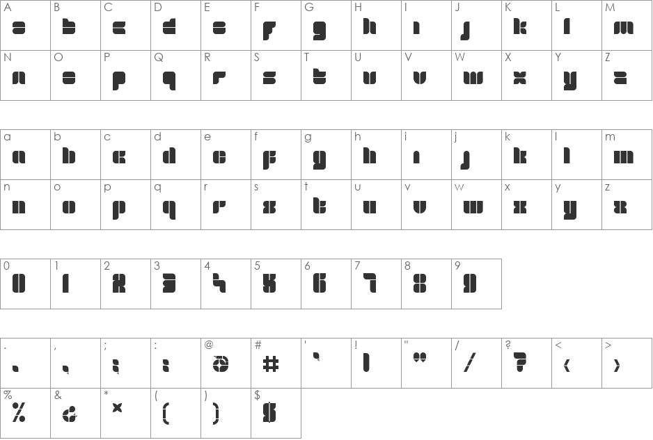 blox font character map preview