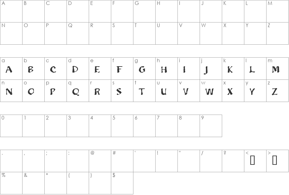 Blumenbuch Beta font character map preview