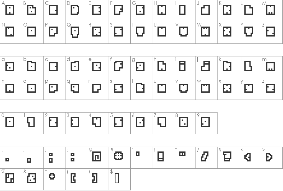 BM biscuit font character map preview