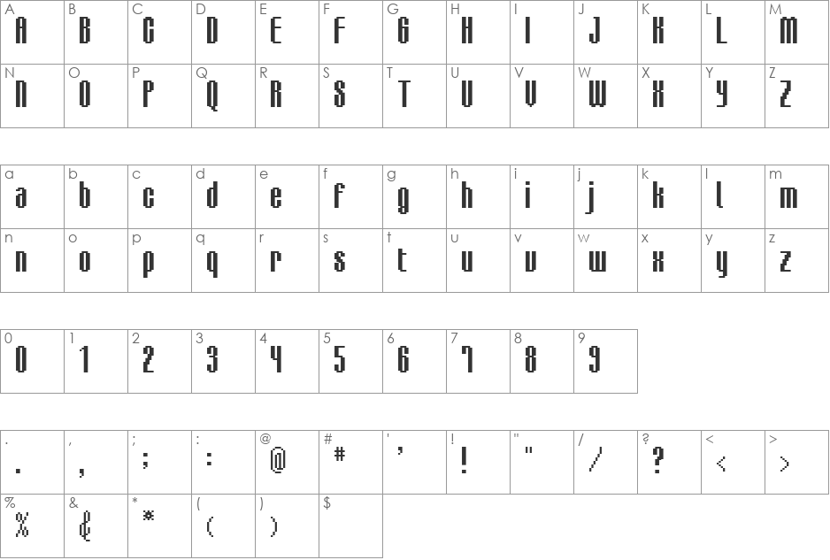 BM delico font character map preview