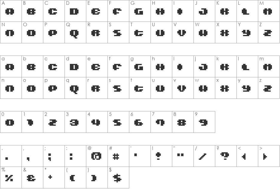 BM dumpling font character map preview