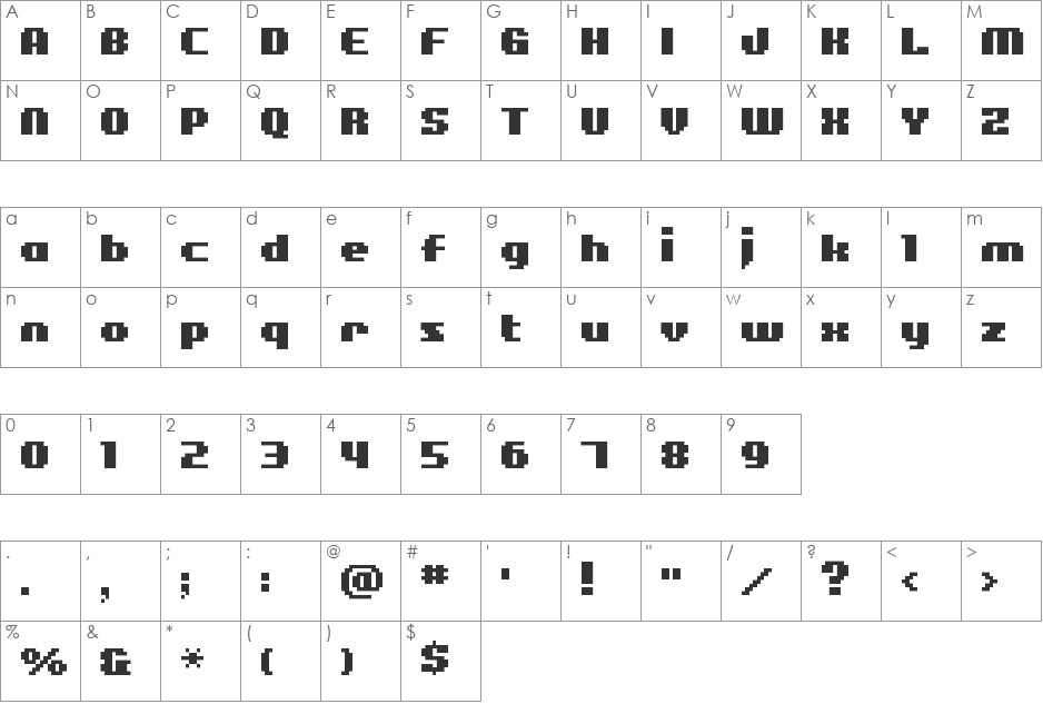 BM figaro font character map preview