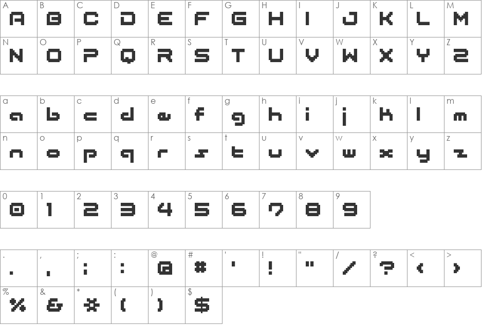 BM japan font character map preview