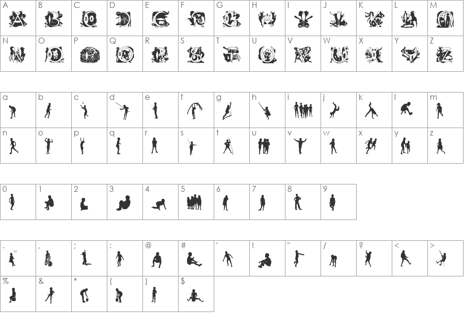 Afrika Images G Sangoma font character map preview