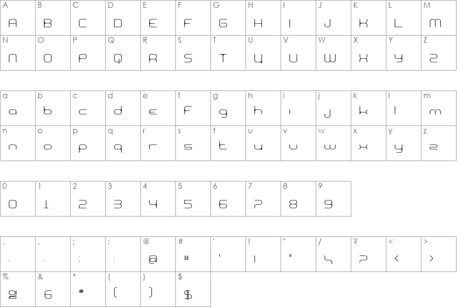 BN Expoo font character map preview