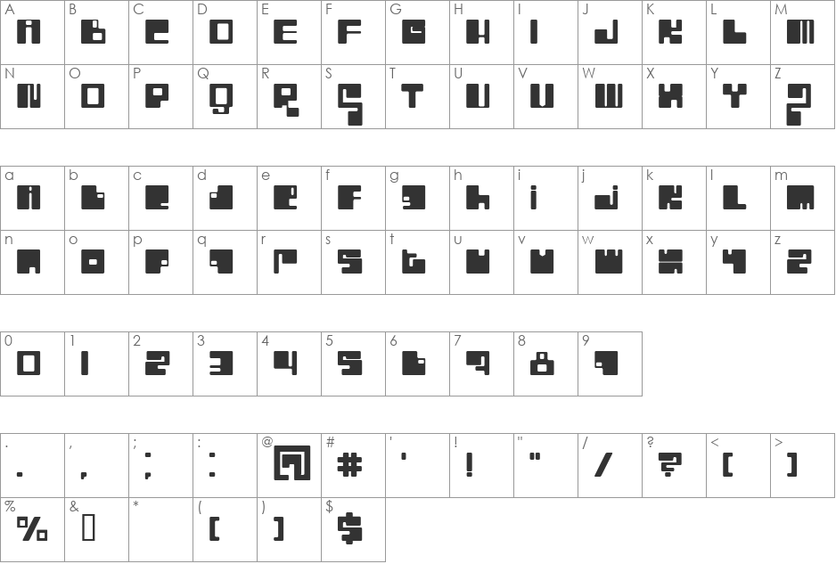 BN Intaglios font character map preview
