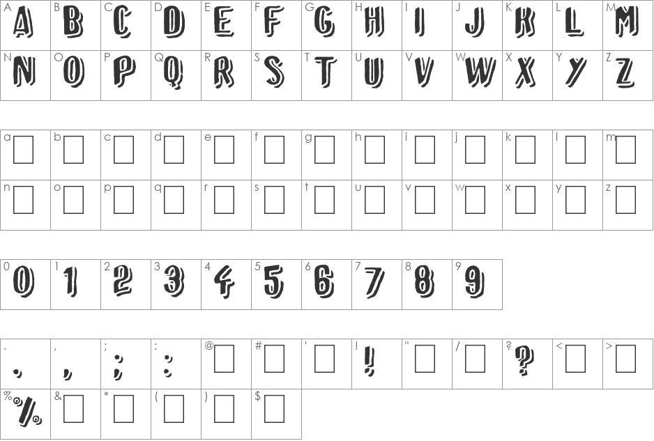Afro Add font character map preview