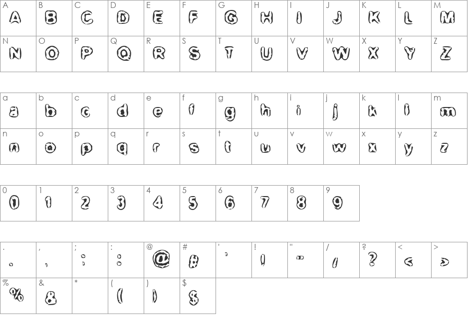 BN-Maxi font character map preview