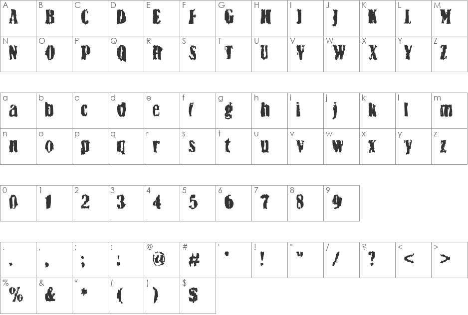 BN-Yiftach font character map preview