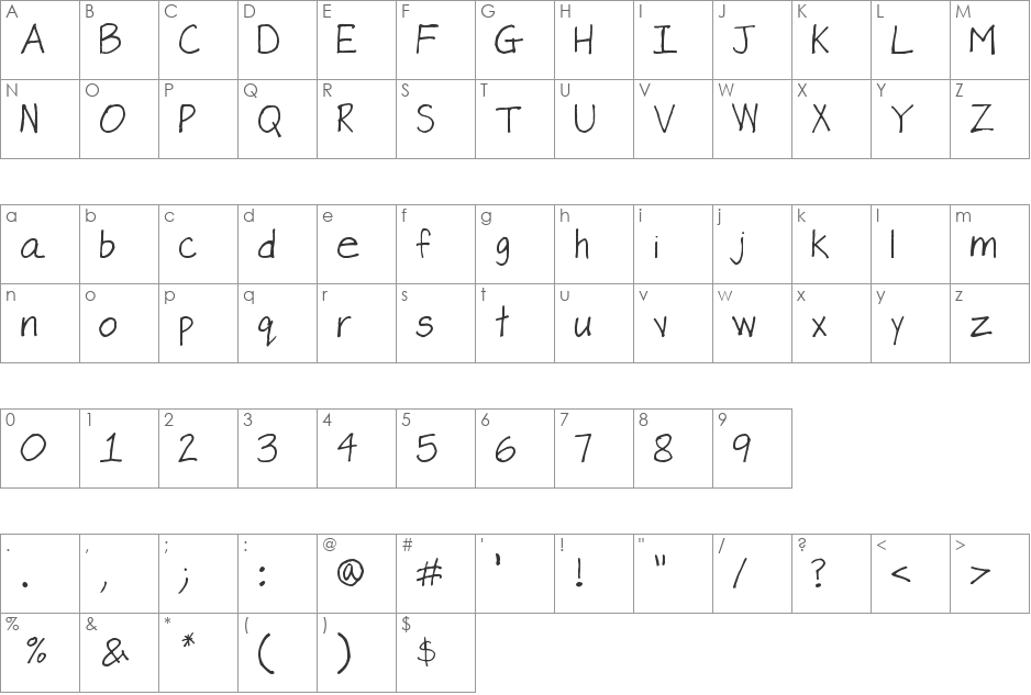 Bo Chen Font font character map preview