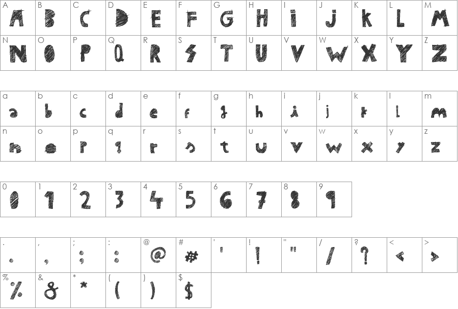 BOL font character map preview