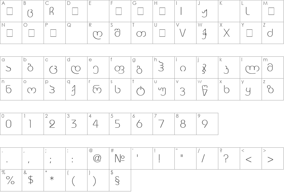 Bolnisi font character map preview