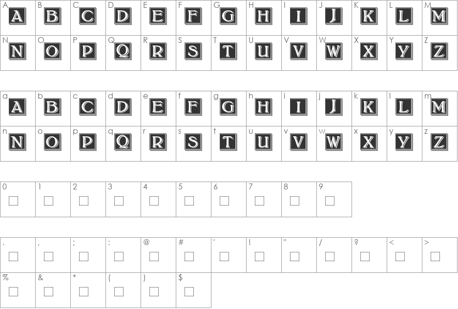 BoltonDropCaps font character map preview