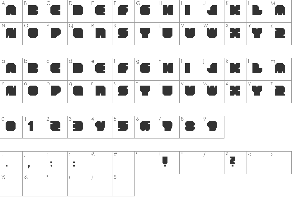BOODAS.DE | Subtract font character map preview