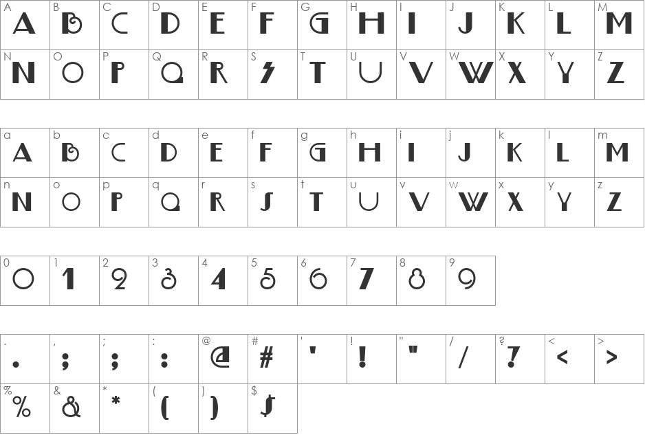 Boogie Nights NF font character map preview