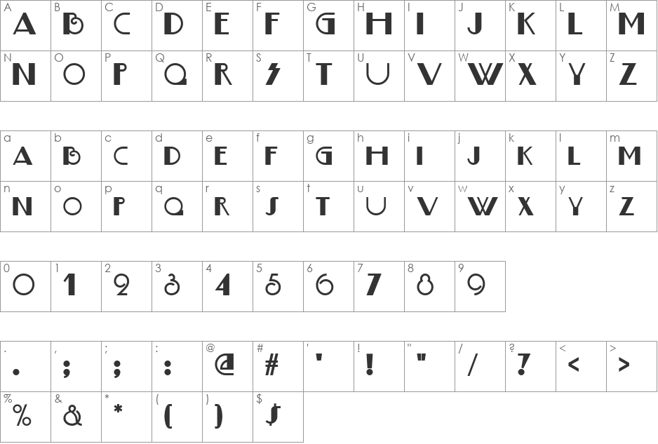 Boogie Nights NF font character map preview