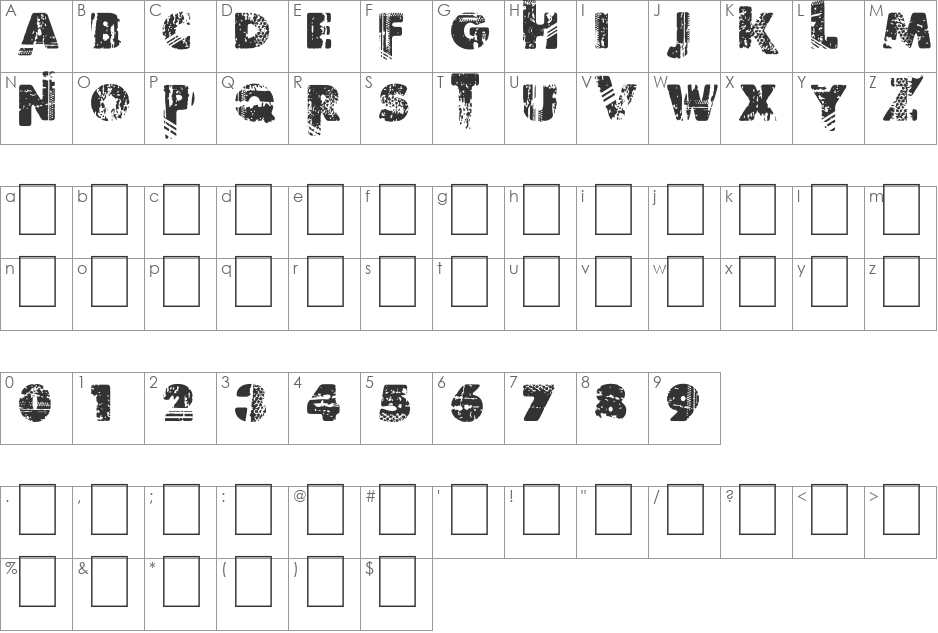 Border Line font character map preview