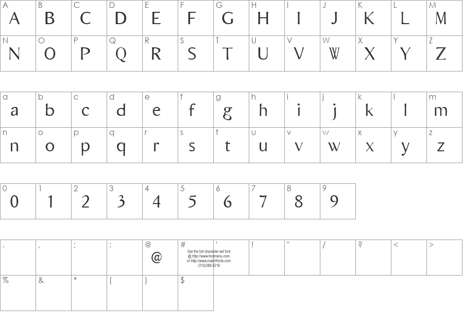 Bordofixed Tryout font character map preview