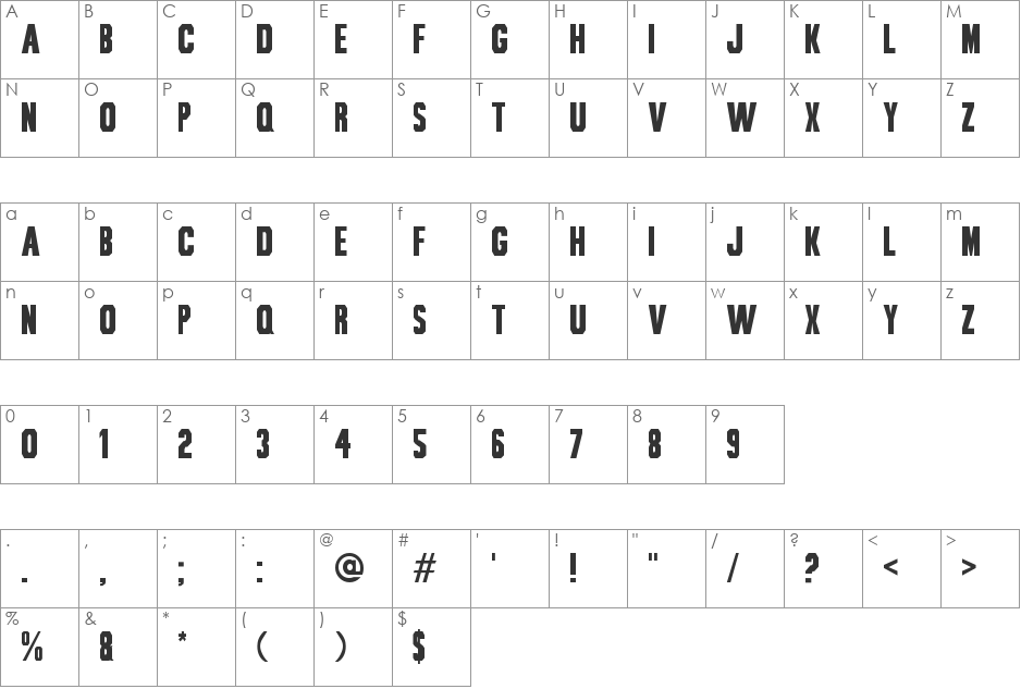 Bou Collegiate font character map preview