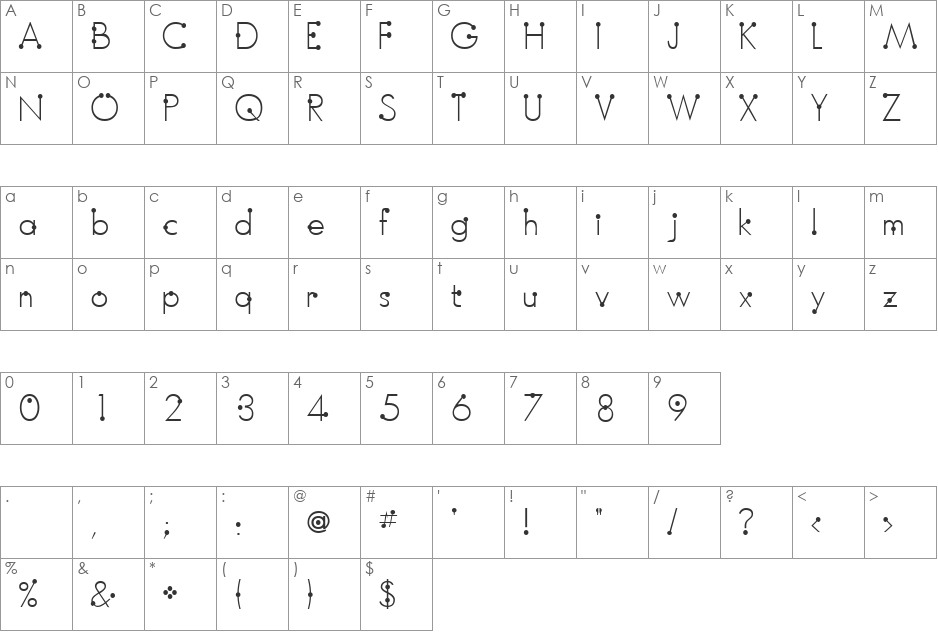 BoumBoum (version) font character map preview