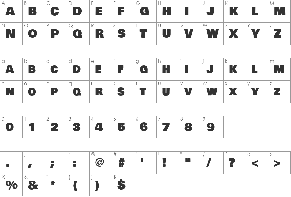Bowlby One SC font character map preview