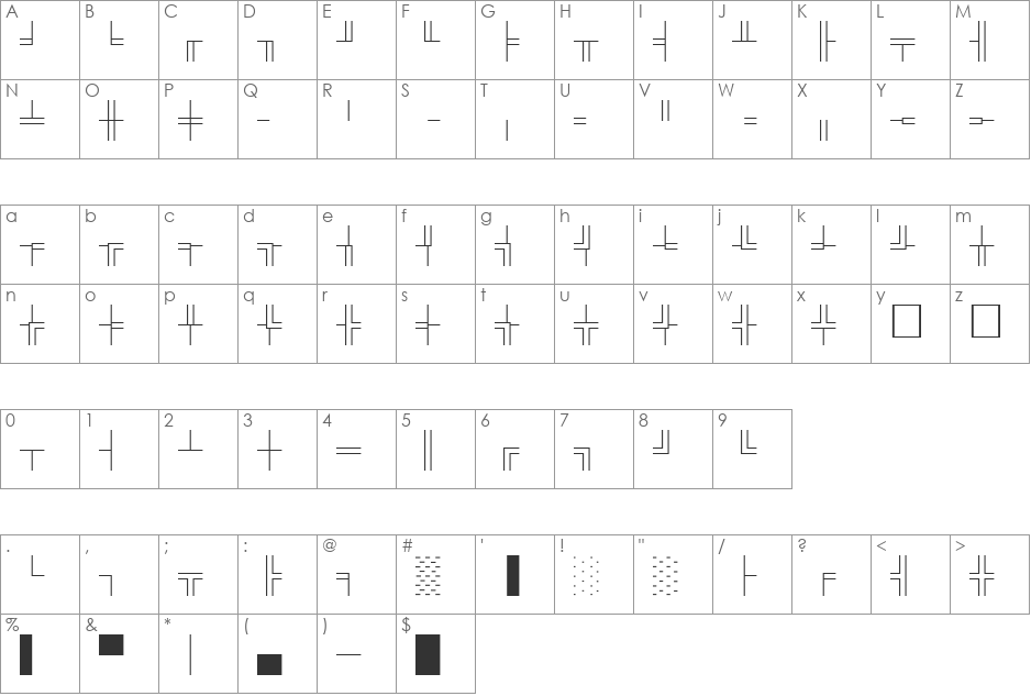BoxDraw Ornaments Normal font character map preview