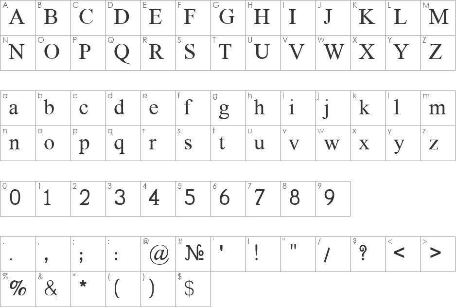 BPG Chveulebrivi 2002 font character map preview