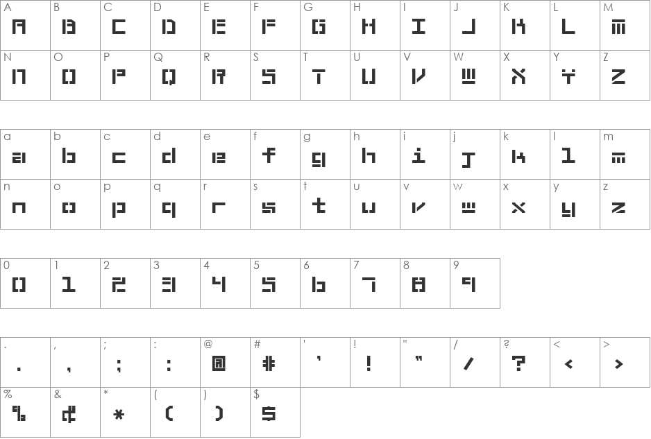 Braciola MS font character map preview