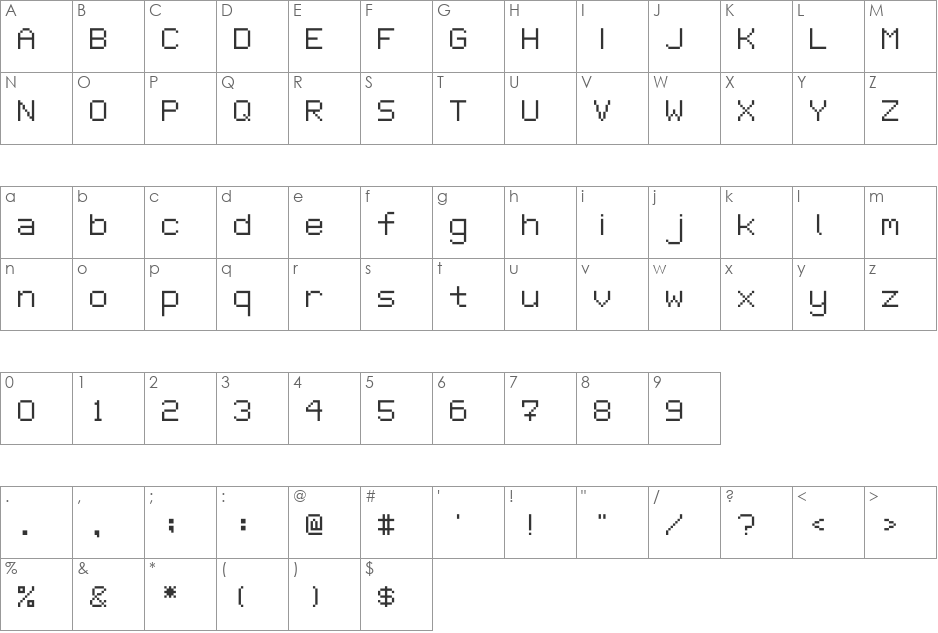 Agamefont font character map preview