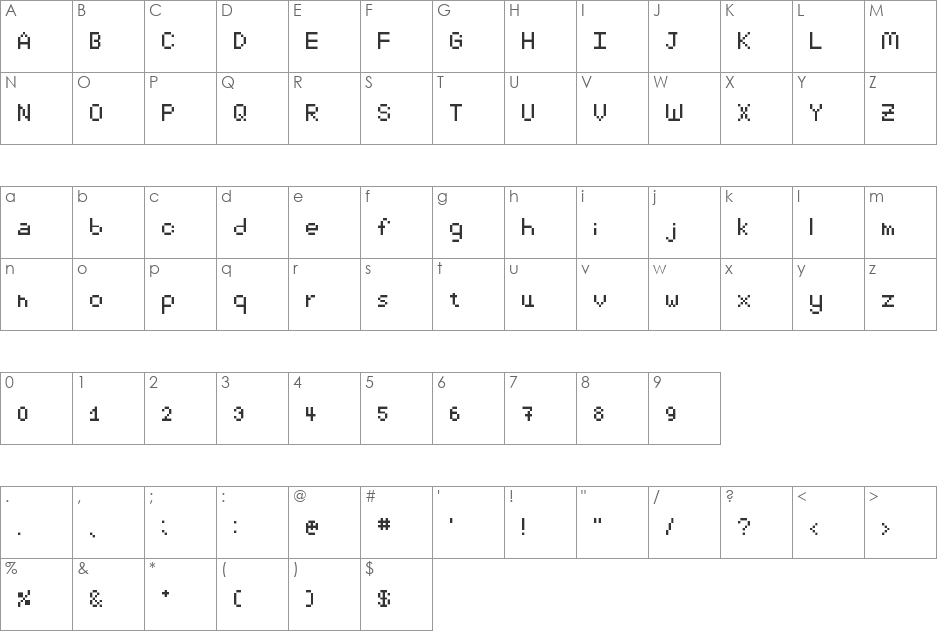 Brandi Alexander font character map preview