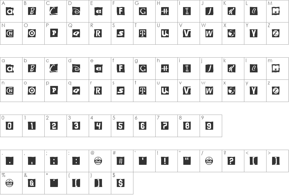 Brandsom font character map preview