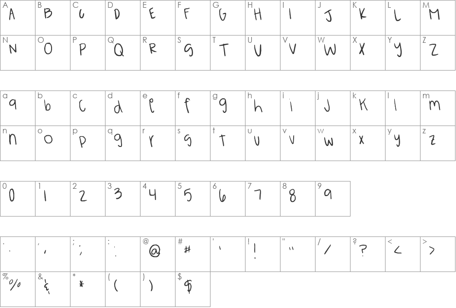 Breah's ahhh-mazingg handwritten!! XD font character map preview